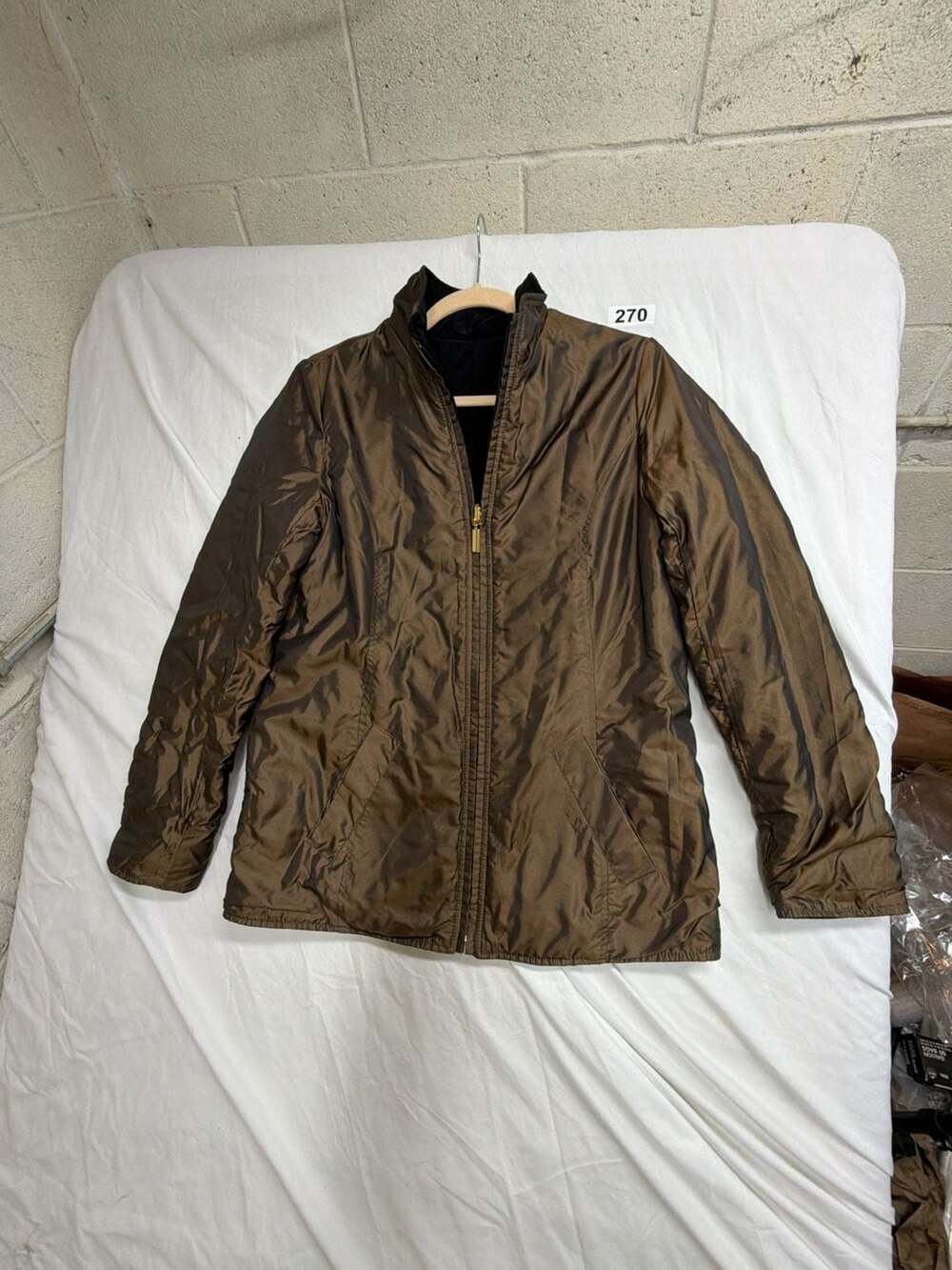 Relativity Reversible Bronze and Black Full Zip Puffer Jacket Size S